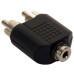 ADAPTADOR 2 RCA MACHO  A HEMBRA 3,5MM STEREO PLASTICO