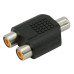 ADAPADOR RCA HEMBRA A 2RCA HEMBRA PLASTICO