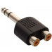 ADAPTADOR PLUG 6,5ST / 2RCA HEMBRA PLASTICO