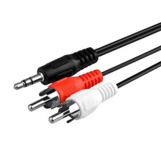 CABLE PLUG 3,5mm ST / 2RCA MACHO 8 Mtrs