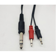 CABLE PLUG 6,5mm STEREO A 2 PLUG 3,5mm MONO 1,2MTrs