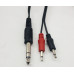 CABLE PLUG 6,5mm STEREO A 2 PLUG 3,5mm MONO 1,2MTrs