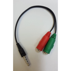 CABLE PLUG 3,5mm 4CONTACTOS / 2 JACK 3,5  AUDIO Y MICROFONO