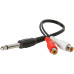 CABLE PLUG 6,5 MONO A 2RCA HEMBRA  20CM