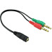 CABLE HEMBRA 3,5MM 4CONTACTOS / 2 PLUG 3,5MM  AUDIO Y MICROFONO