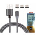 CABLE USB A MACHO A MICROUSB, TIPO C, LIGHTNING MAGNETICO 1MTRS X-CABLE