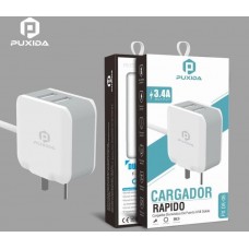 CARGADOR RAPIDO 3,4A C/CABLE IPHONE /TIPO-C  PUXIDA