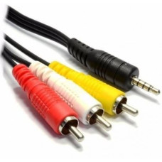 CABLE PLUG 3,5MM 4 CONTACTOS 1,5 MTRS A 3 RCA MACHO