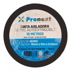 CINTA AISLADORA PVC 10MTRS NEGRA PRONEXT