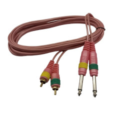 CABLE 2 PLUG 6,5MM A 2RCA MACHO 3 MTRS